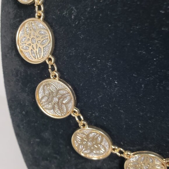 Charter Club Gold-Tone Flower Necklace with Glitter Medallion Frontal - Women - Picture 4 of 7